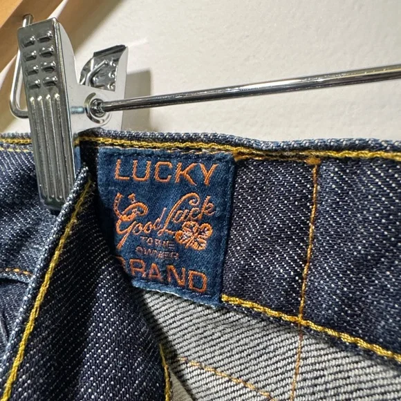 Vintage Y2K Lucky Brand Men's Dark Blue Denim Jeans Made in America 33x30 - Picture 3 of 9